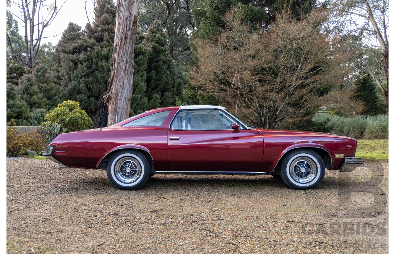 01/1973 Buick Century Gran Sport 455 2d Coupe Burgundy / White Vinyl 455ci V8 7.5L