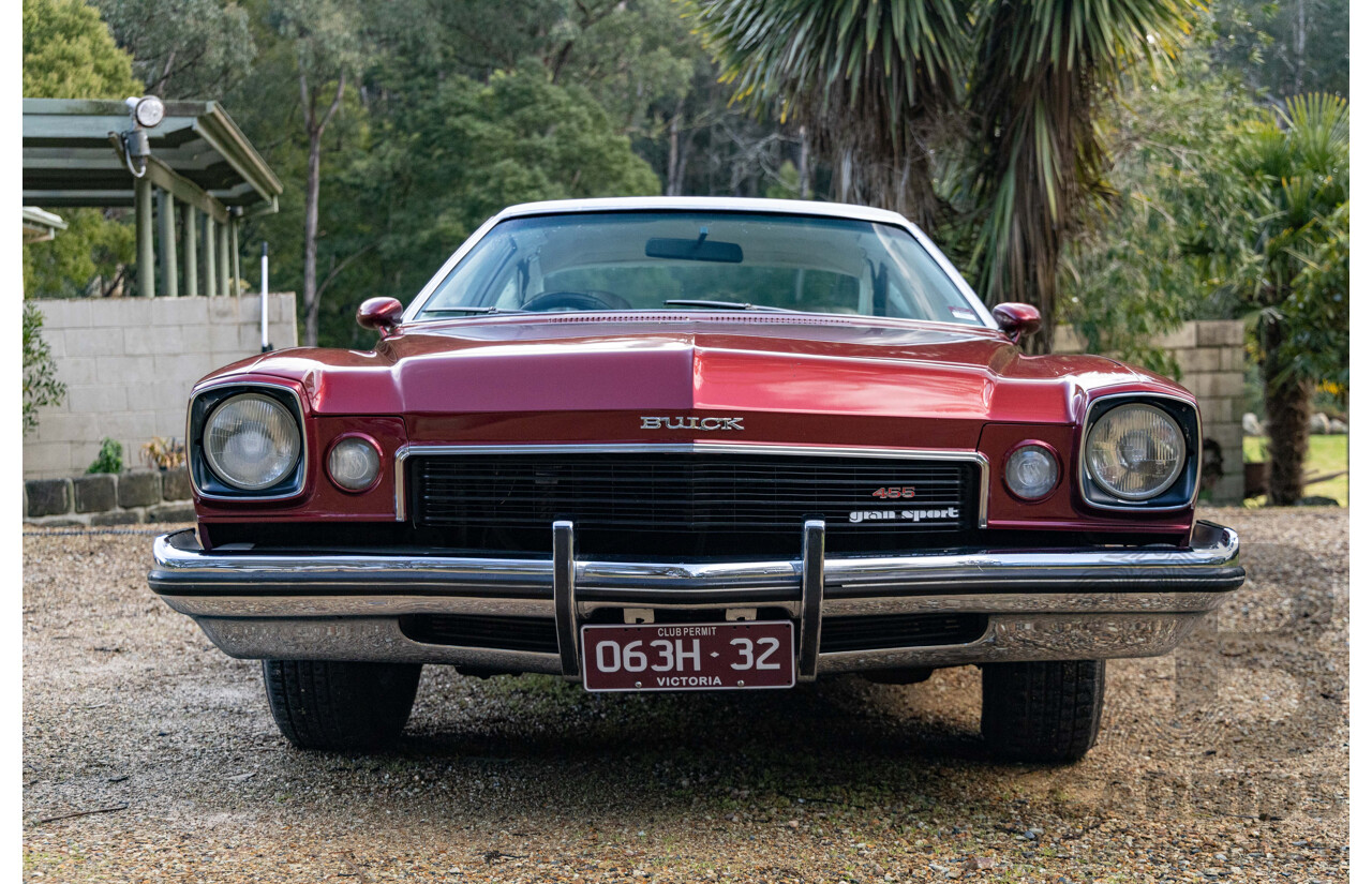 01/1973 Buick Century Gran Sport 455 2d Coupe Burgundy / White Vinyl 455ci V8 7.5L