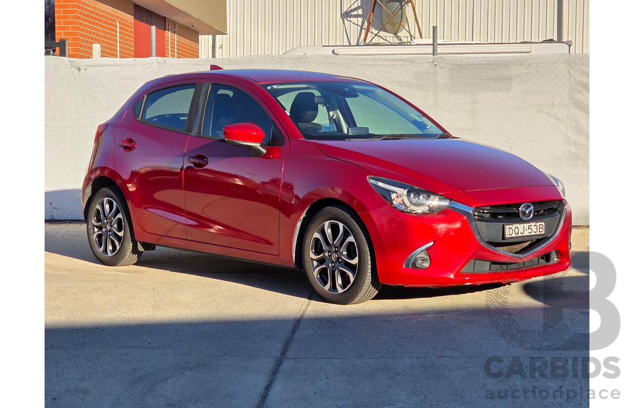 08/2017 Mazda Mazda2 GENKI DJ MY16 5D Hatchback Soul Red 1.5L