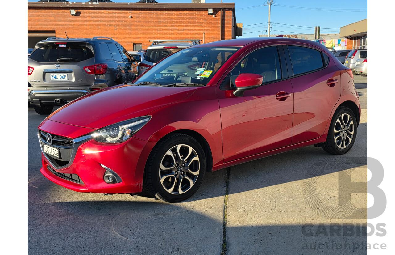 08/2017 Mazda Mazda2 GENKI DJ MY16 5D Hatchback Soul Red 1.5L