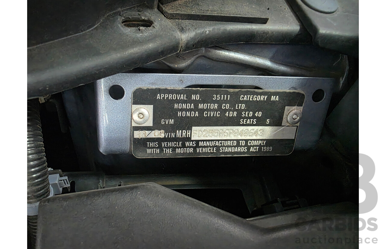 11/2006 Honda Civic Sport 40 4d Sedan Blue 2.0L
