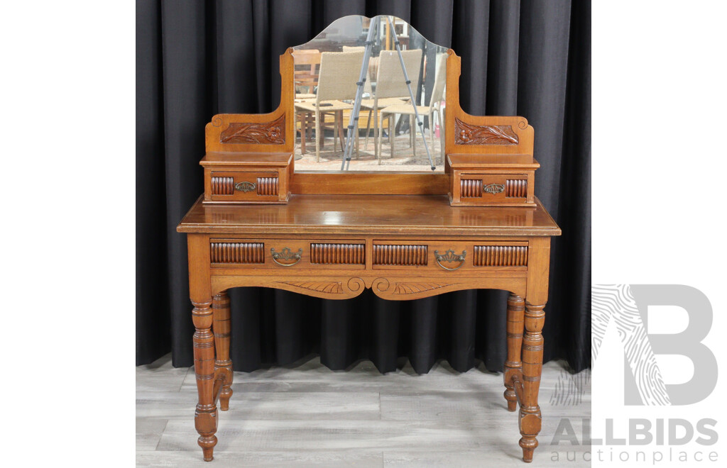 Good Reproduction Mirrored Back Dressing Table