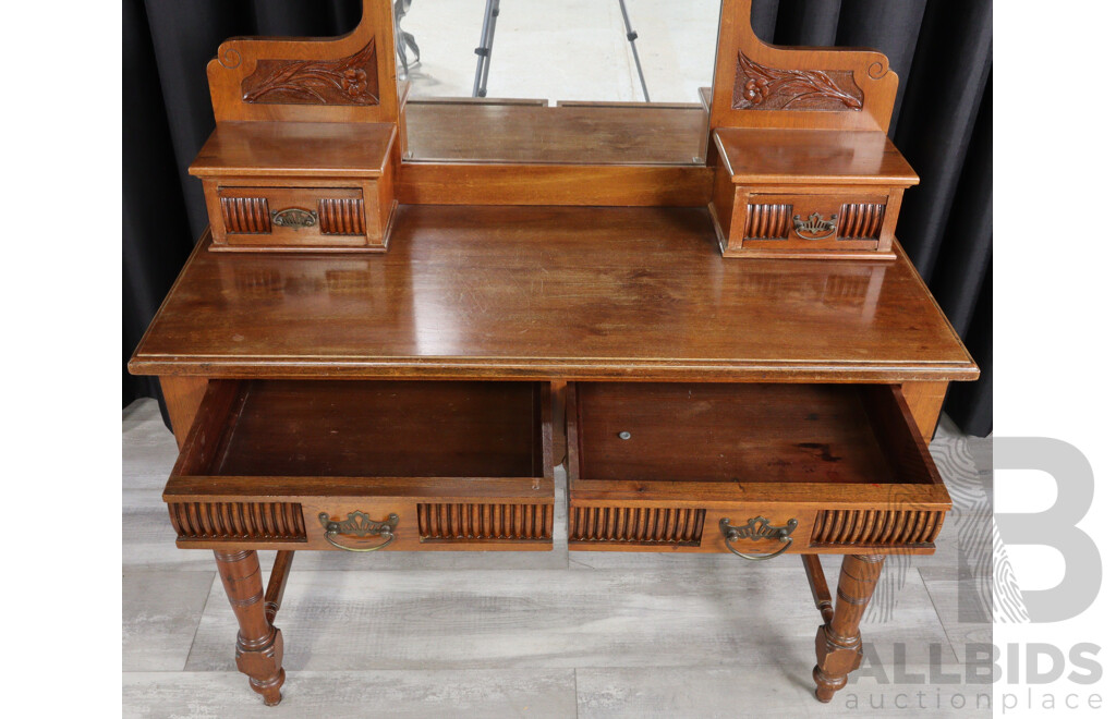 Good Reproduction Mirrored Back Dressing Table