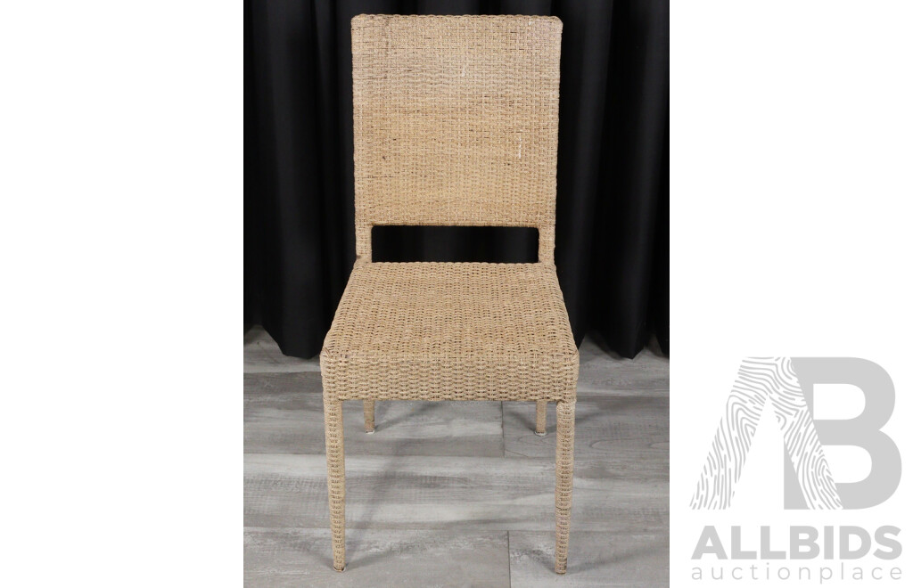 Set of Five Seagrass Dining Chairs