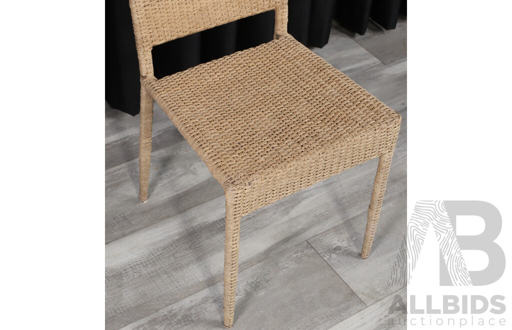 Set of Five Seagrass Dining Chairs