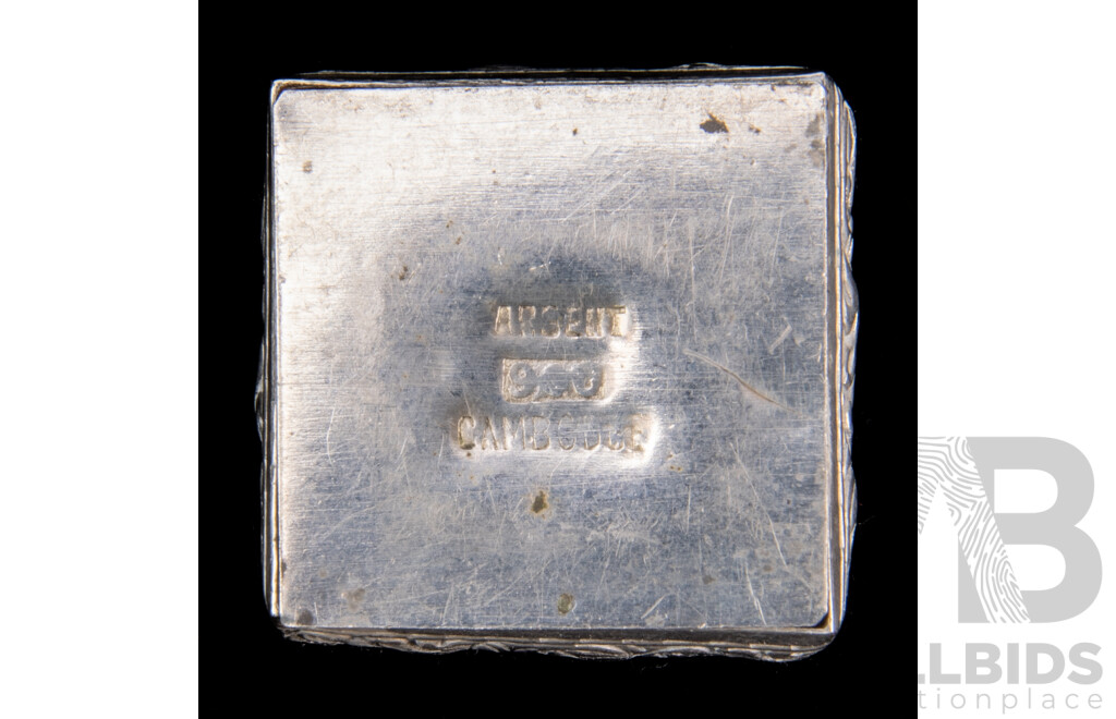 Set Twelve Cambodian .900 Silver Place Card Holders with Repousse Finish