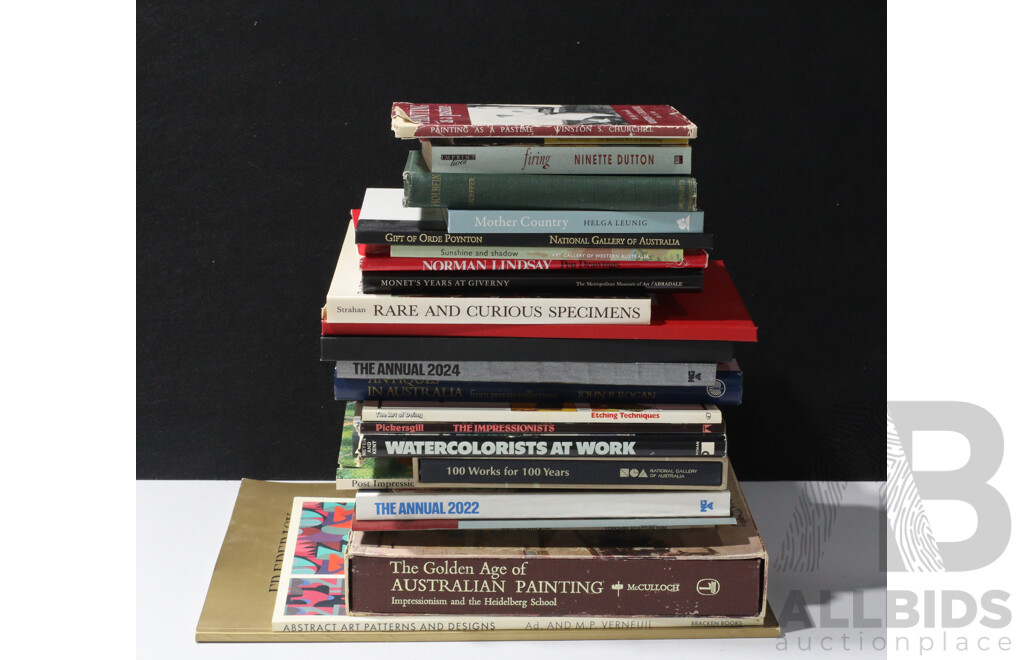 Collection Books Regarding Art Including Australian, Impressionists, Norman Lindsey and More