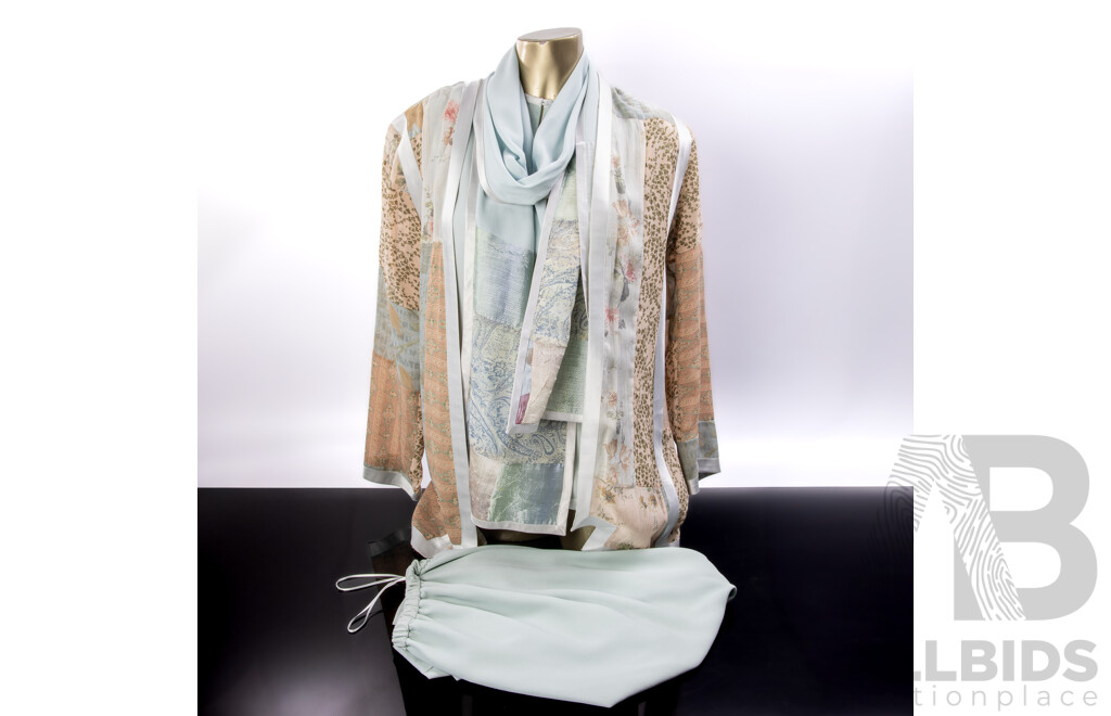 Vintage Maggie Shepherd Complete Ensemble of Skirt, Jacket, Scarf and Top