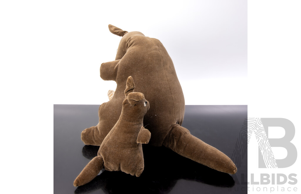 Fantastic Set Local Hand Made Winnie the Pooh Soft Toys Comprising Pooh Bear, Eeyore, Piglet, Kanga, Roo and Tiger