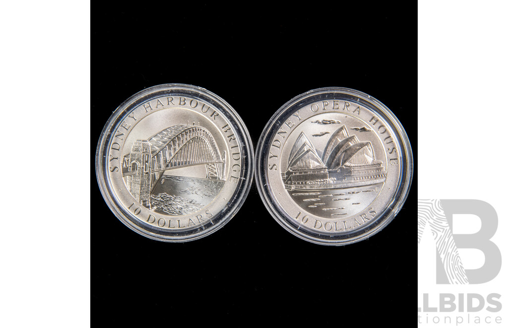 Australian 1997 Sydney two $10 coin set. Fine silver 21 grams each.