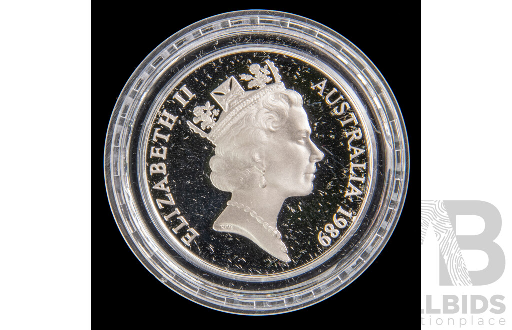 Australian 1989 $10 Proof silver coin, Queensland Anniversary