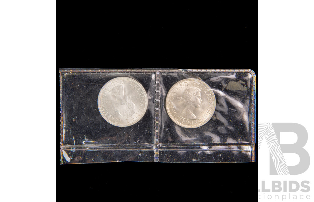 Australian 1957 and 1958 UNC Florins