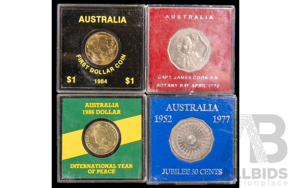 Australian Two RAM 50c and two $1 UNC coins
