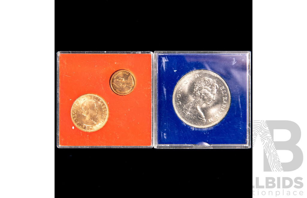 UK1967 Royal Mint Halfpenny and 1981 Royal Wedding 50p Coins.