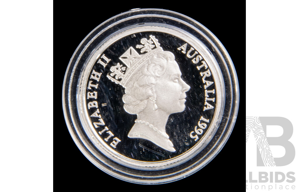Australian 1995 Silver Proof one dollar coin. Waltzing Matilda.