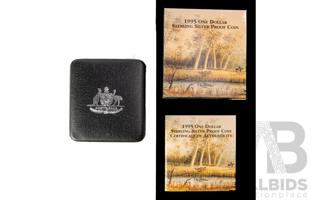 Australian 1995 Silver Proof one dollar coin. Waltzing Matilda.