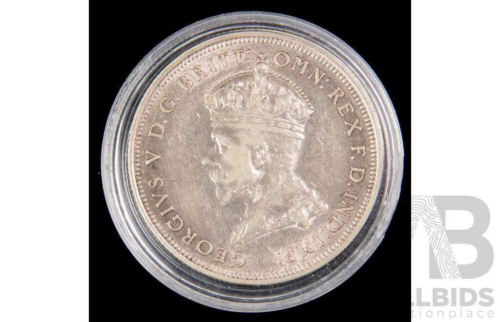 Australian 1927 a/UNC Canberra florin.