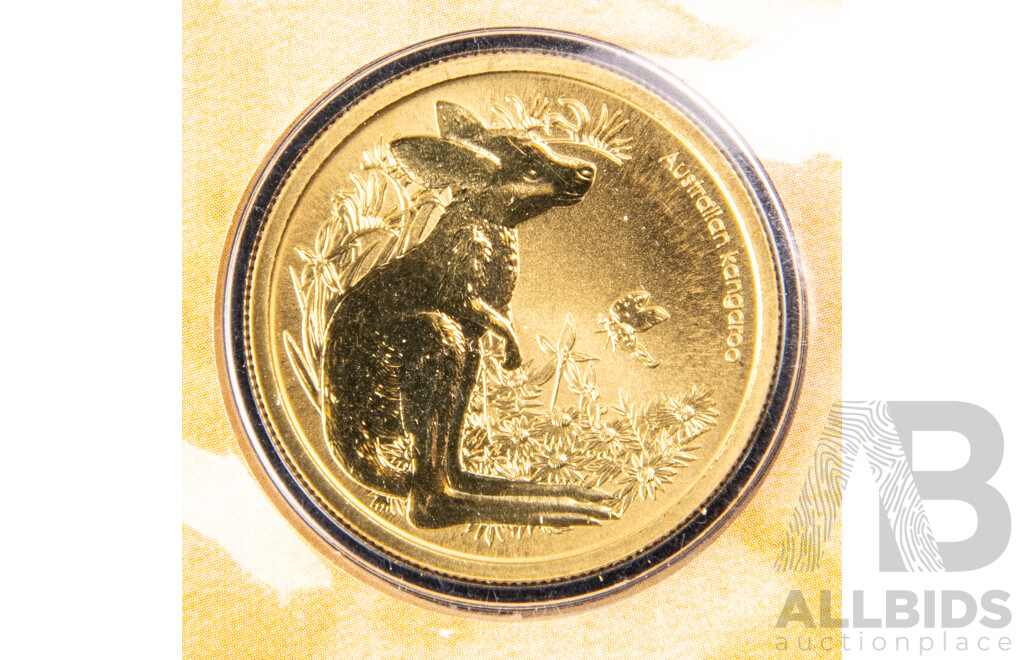 Australian Perth Mint 2012 Kookaburra fine silver 50c coin. 2011 Perth Mint Western Kangaroo $1 coin.