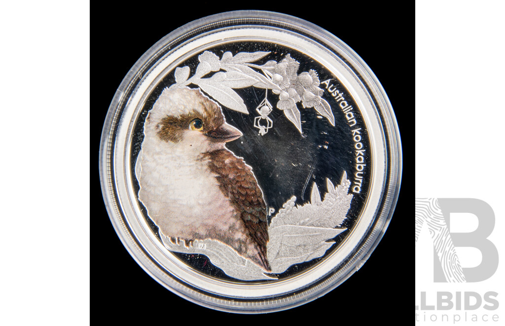 Australian Perth Mint 2012 Kookaburra fine silver 50c coin. 2011 Perth Mint Western Kangaroo $1 coin.