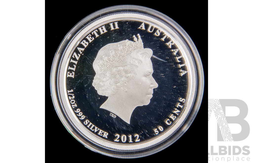 Australian Perth Mint 2012 Kookaburra fine silver 50c coin. 2011 Perth Mint Western Kangaroo $1 coin.
