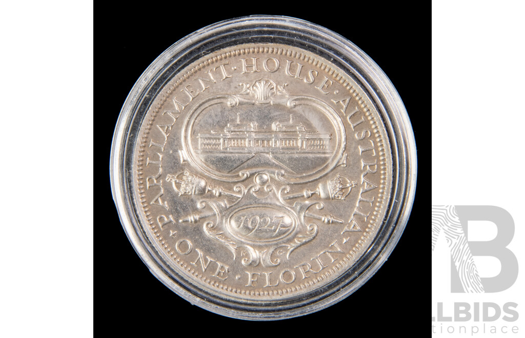 Australian 1927 Canberra florin. High grade UNC.