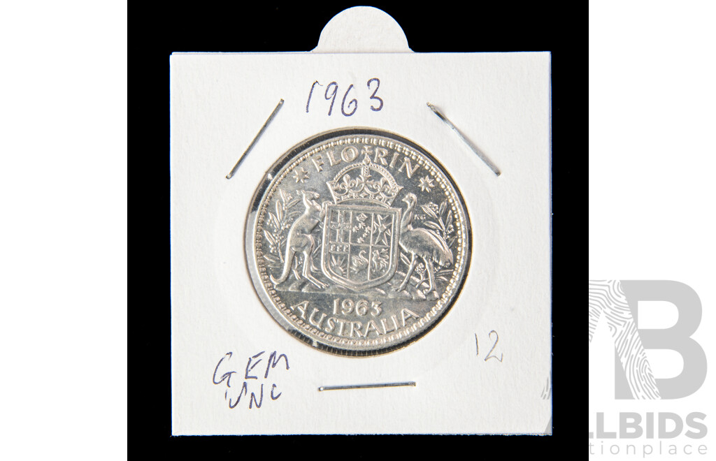 Australian 1963 Florin GEM UNC.