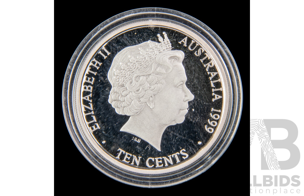Australian 1999 Fine silver proof 10c coin, 1930 Penny