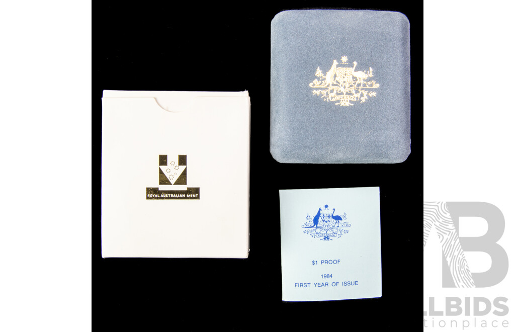 Australian 1984 proof dollar, first year 