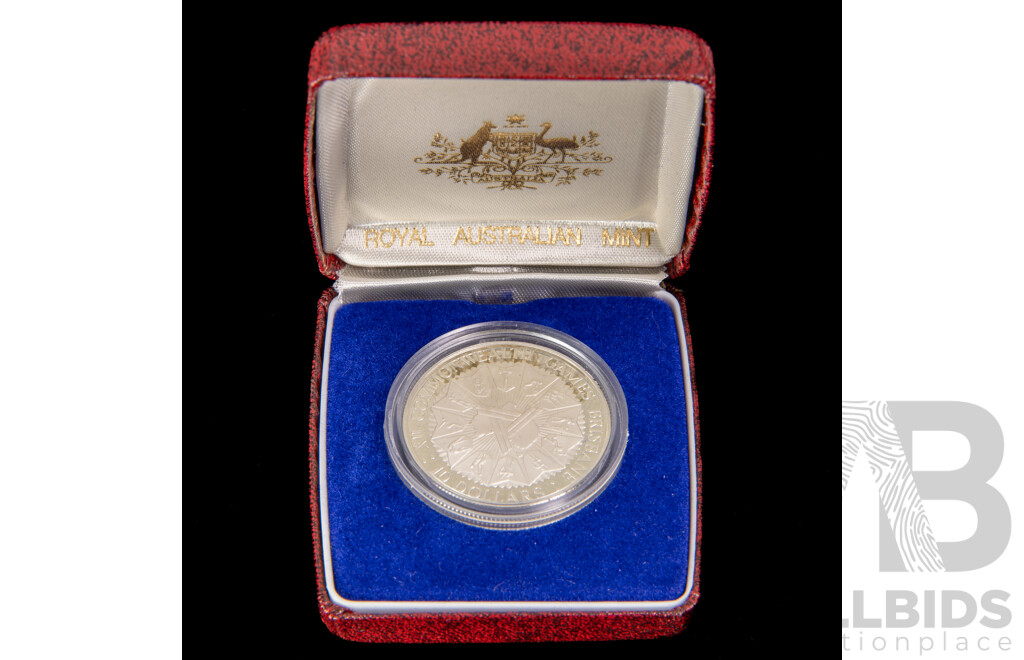 Australian 1982 Brisbane Games $ 10 Proof silver coin.