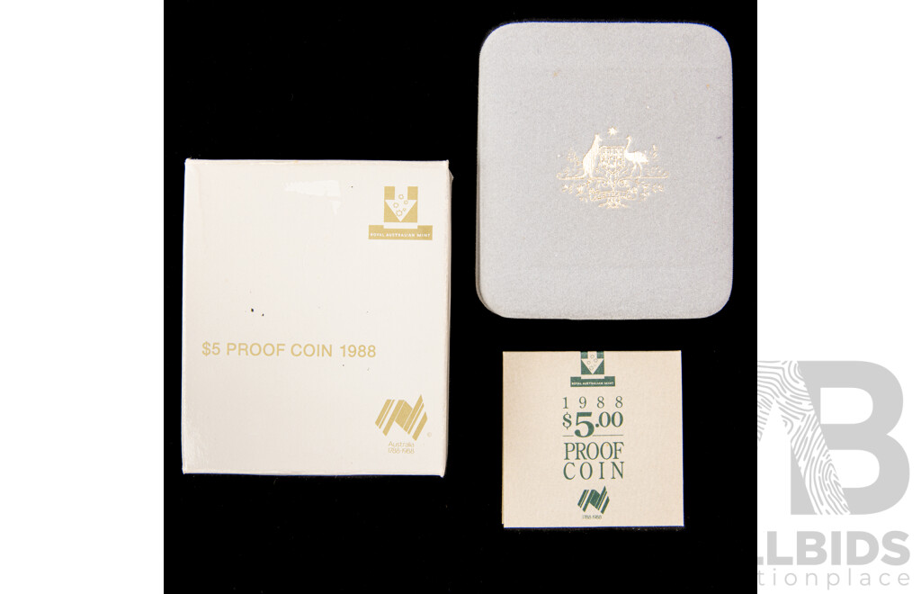 Australian 1988 Bi Centennial five dollar proof coin.