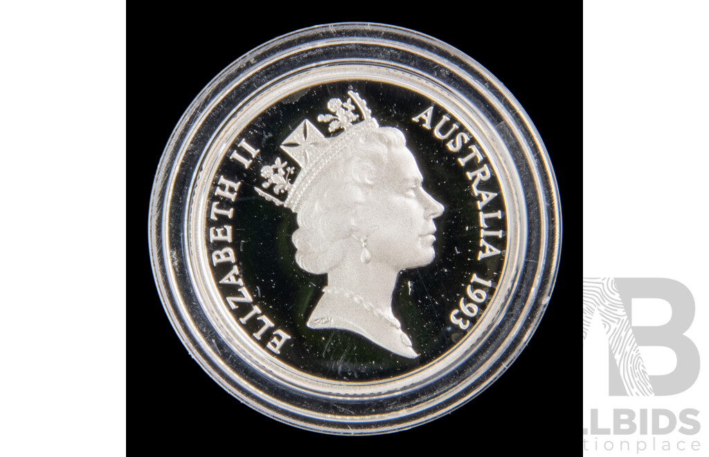 Australian 1993 Silver proof one dollar coin.