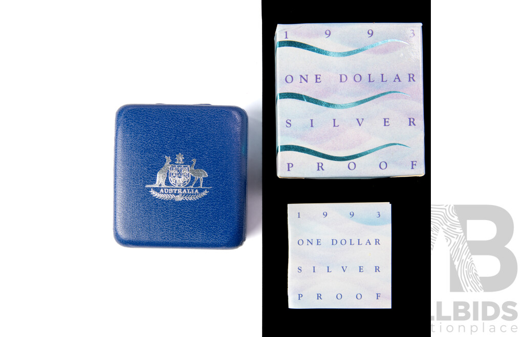 Australian 1993 Silver proof one dollar coin.