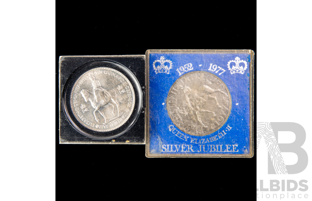 UK 1977 QE2 Silver Jubilee crowns.