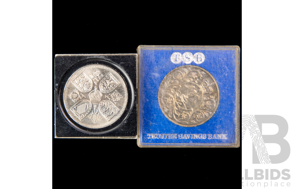 UK 1977 QE2 Silver Jubilee crowns.