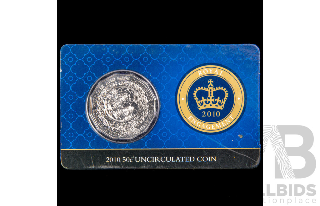 2010 fifty cent coin. Royal Engagement.