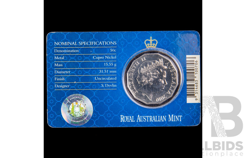 2010 fifty cent coin. Royal Engagement.