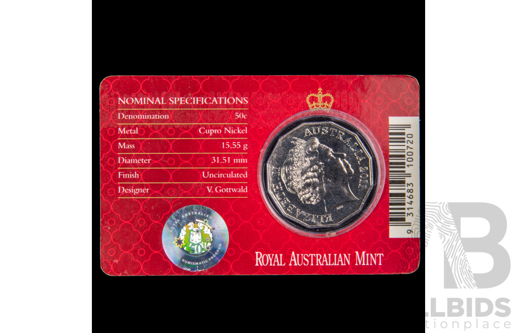 2011 50c coin.Royal Wedding.