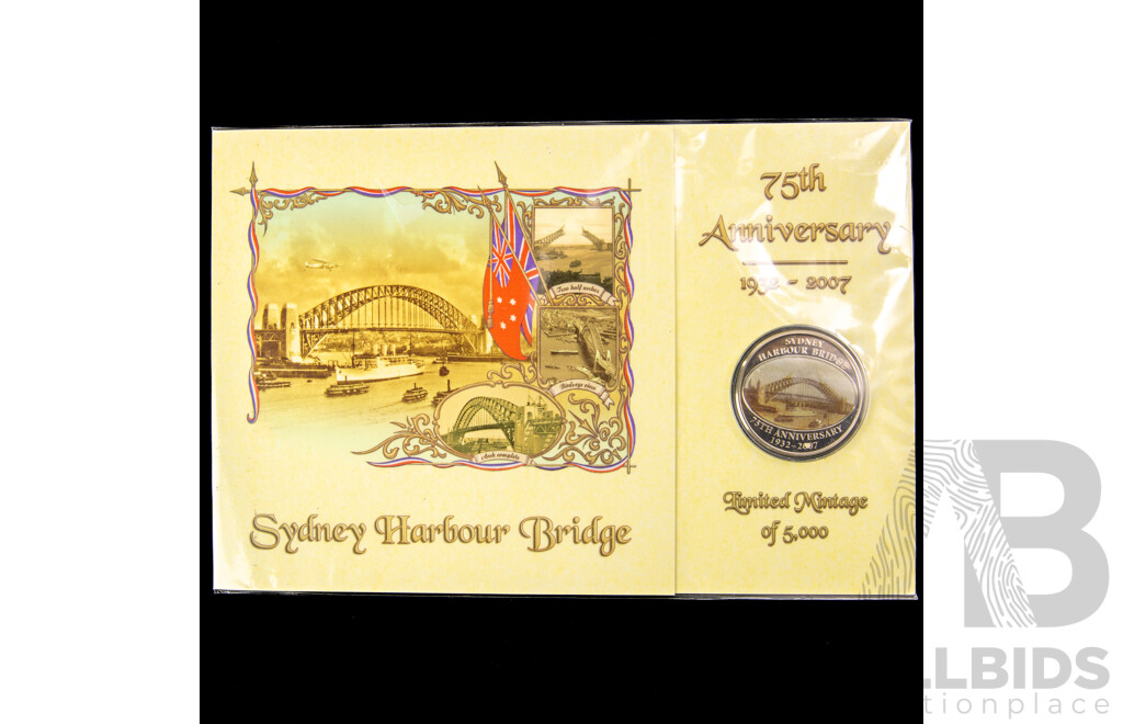 Australian 2007 75th Anniversary Sydney Harbour Bridge proof-like 50c coin.