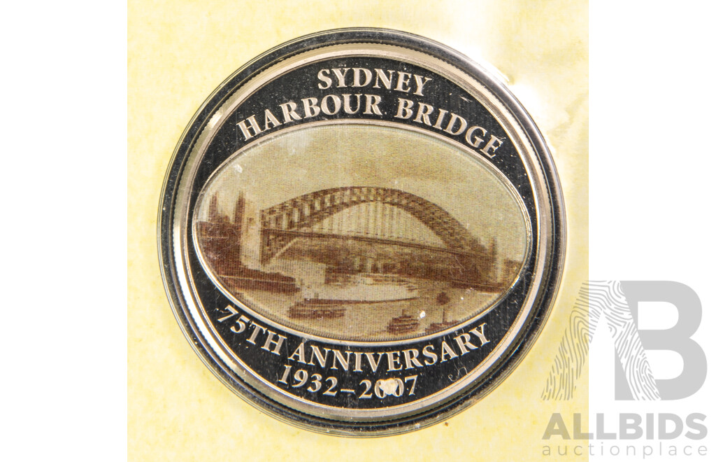 Australian 2007 75th Anniversary Sydney Harbour Bridge proof-like 50c coin.