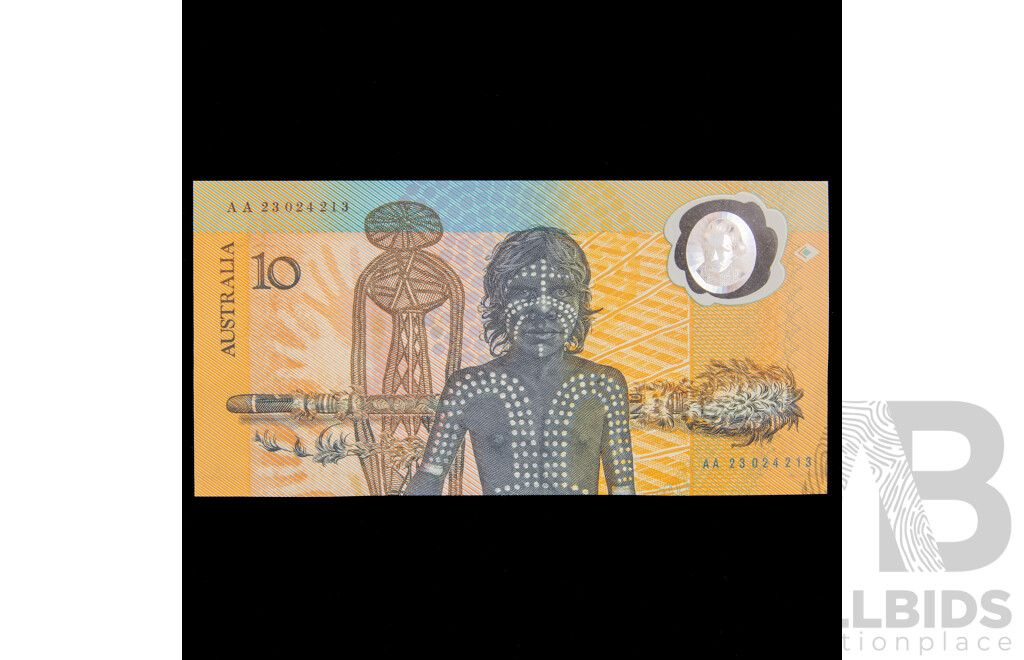 Australian 1988 Commemorative ten dollar note. AA23 024213 UNC.