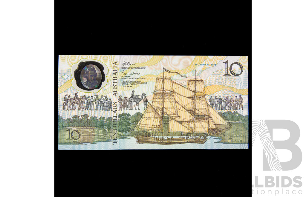 Australian 1988 Commemorative ten dollar note. AA23 024213 UNC.