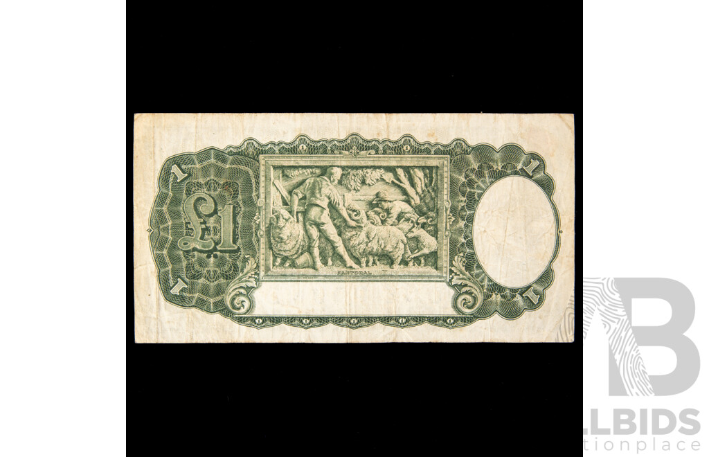 Australian 1933 Riddle Sheehan One Pound note, M42 485937, R33.