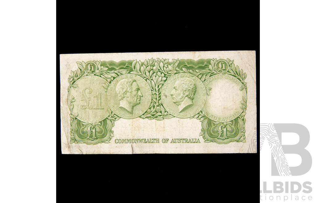 Australian 1961 Coombs Wilson One Pound Note HI10 045278, R34b.