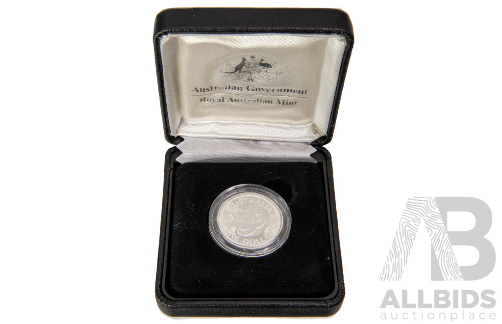 Australian 2011 Ram's Head $1 Fine proof silver coin.