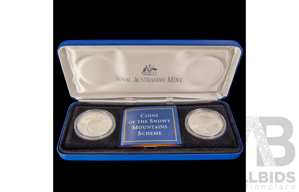 Australian 1999 Snowy Mountains 2 $10 coin set .999
