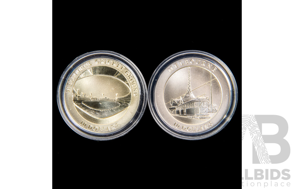 Australian1998 Melborne two $10 coin set. Fine silver 21 grams each.
