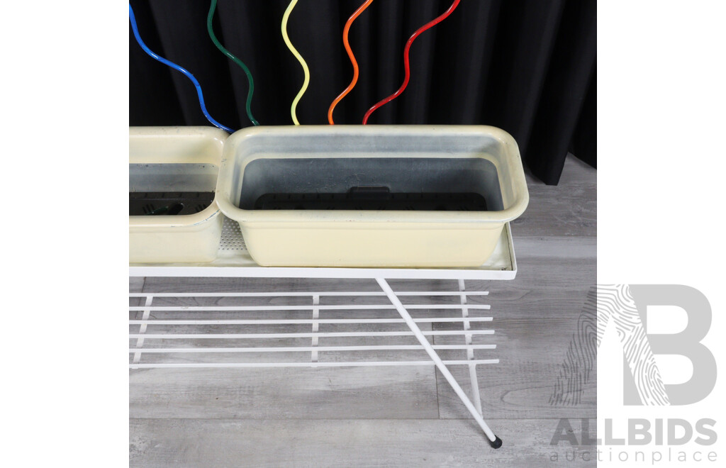 Mid Century Painted Wrought Iron Plant Stand