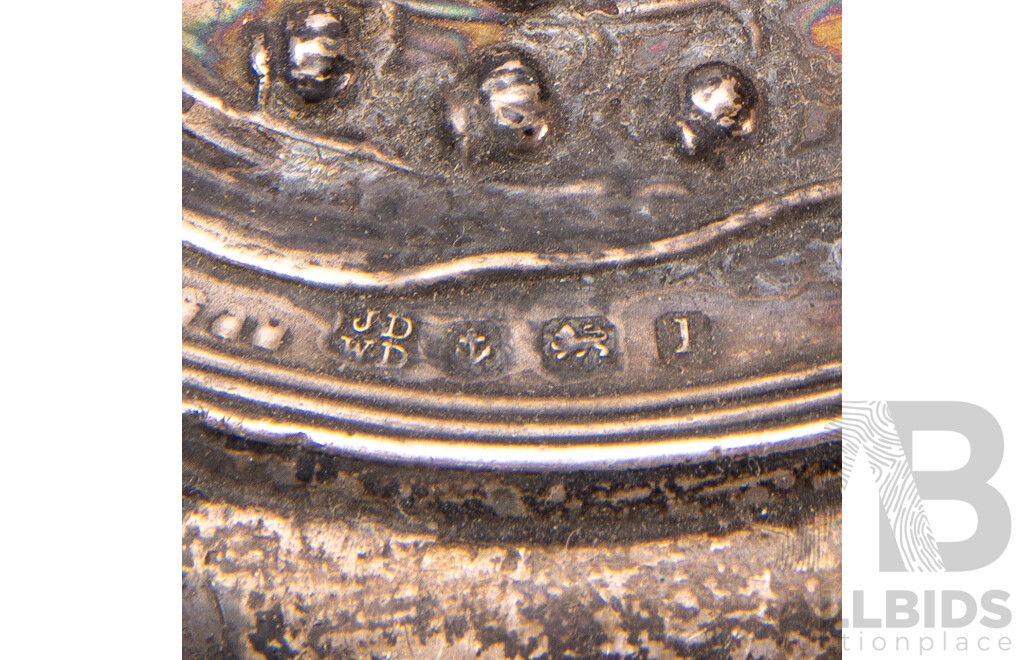 Collection Antique Sterling Silver Vanity Items Comprising Two Hand Mirrors & Two Hairbrush Backs, Hallmarked