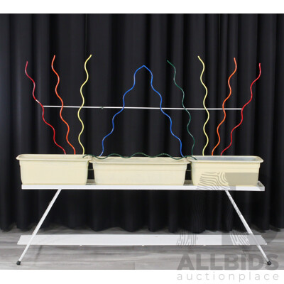 Mid Century Painted Wrought Iron Plant Stand