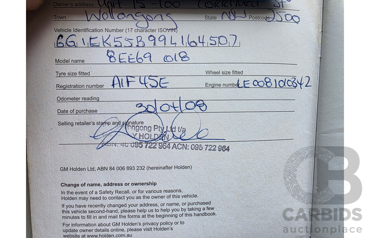 4/2008 Holden Commodore Omega 60TH Anniversary VE MY09 4d Sedan White 3.6L
